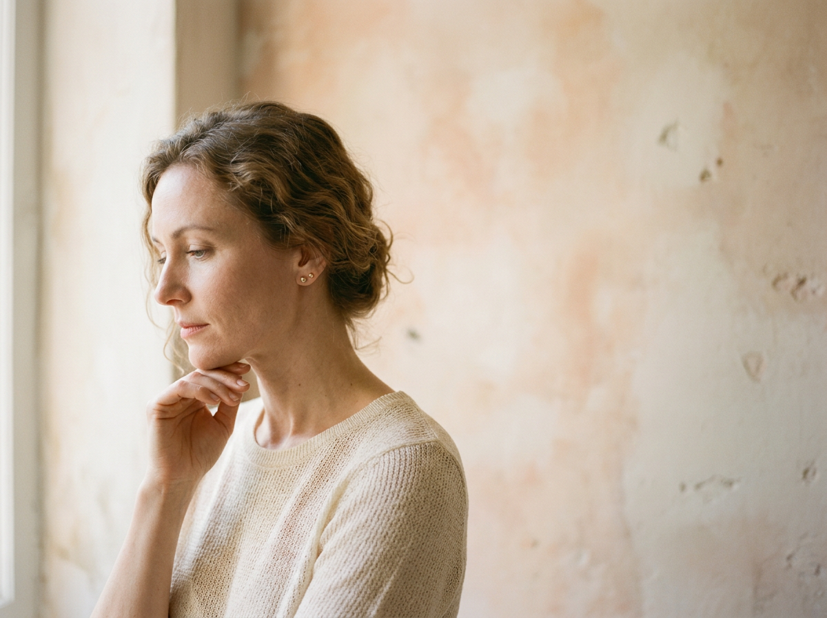 OVESSI editorial portrait, warm cream and peach light, the the plump ritual moment